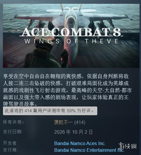 《空战奇兵8》（皇牌空战8）Steam褒贬不一：游戏优化是个大问题！
